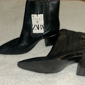 NWT ZARA LEATHER BOOTS